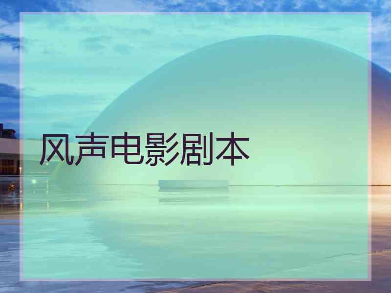 风声电影剧本 风声电影剧本