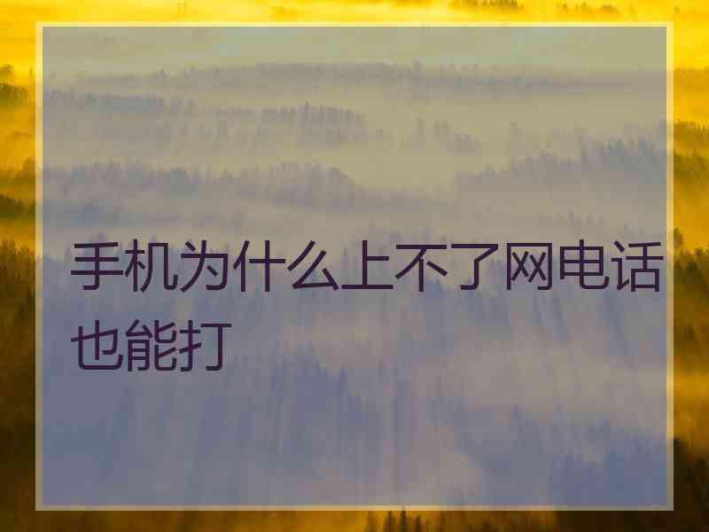 手机为什么上不了网电话也能打 手机为什么上不了网电话也能打