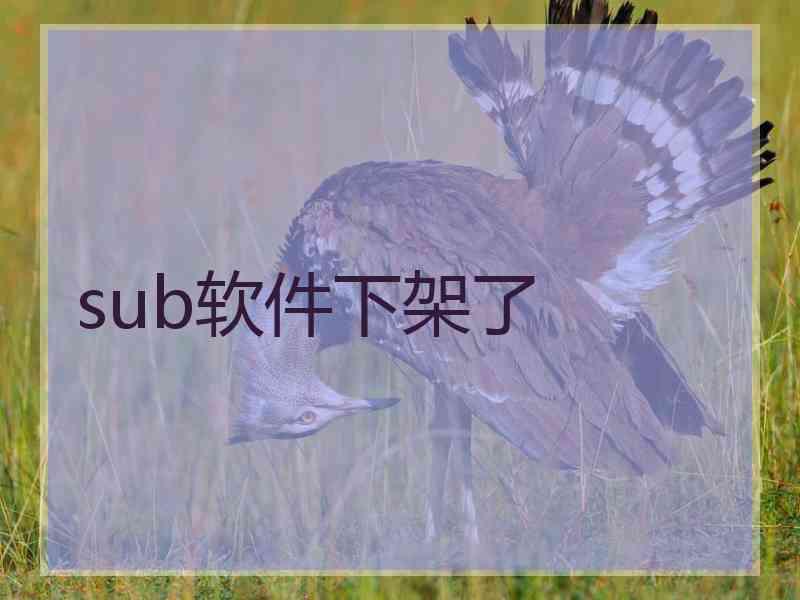 sub软件下架了 sub软件下架了
