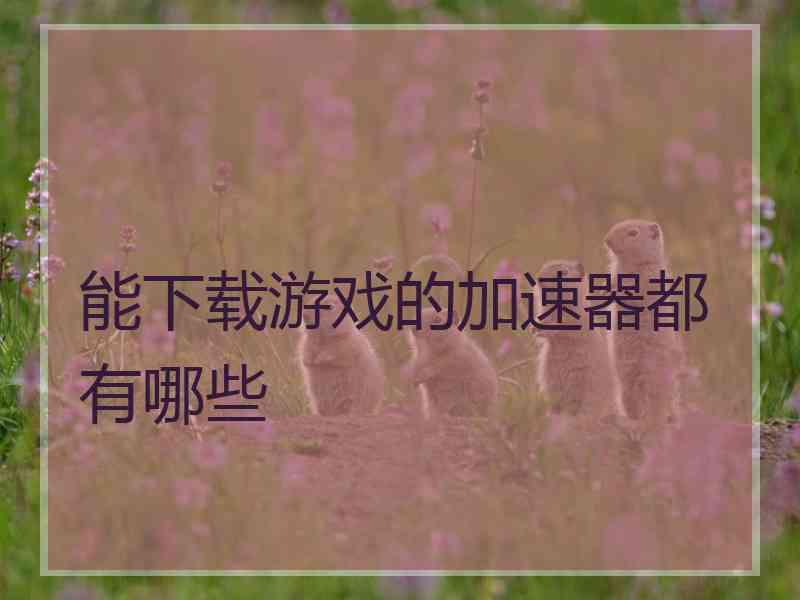 能下载游戏的加速器都有哪些 能下载游戏的加速器都有哪些