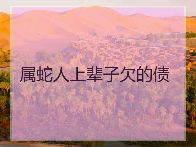 属蛇人上辈子欠的债 属蛇人上辈子欠的债