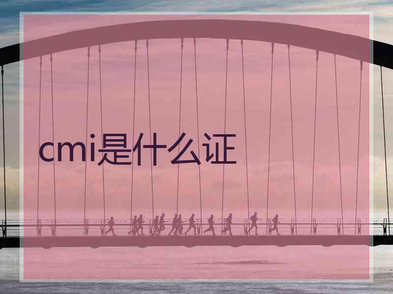 cmi是什么证 cmi是什么证
