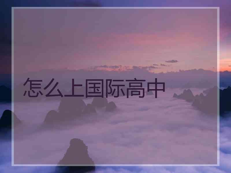 怎么上国际高中 怎么上国际高中