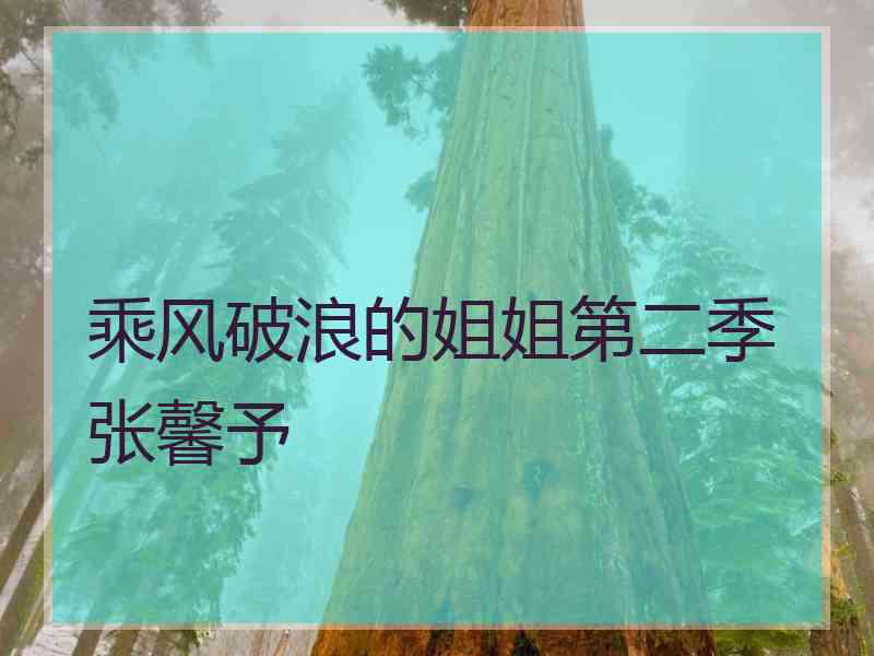 乘风破浪的姐姐第二季张馨予 乘风破浪的姐姐第二季张馨予