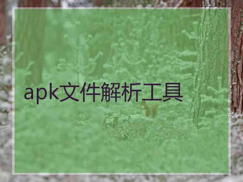 apk文件解析工具 apk文件解析工具