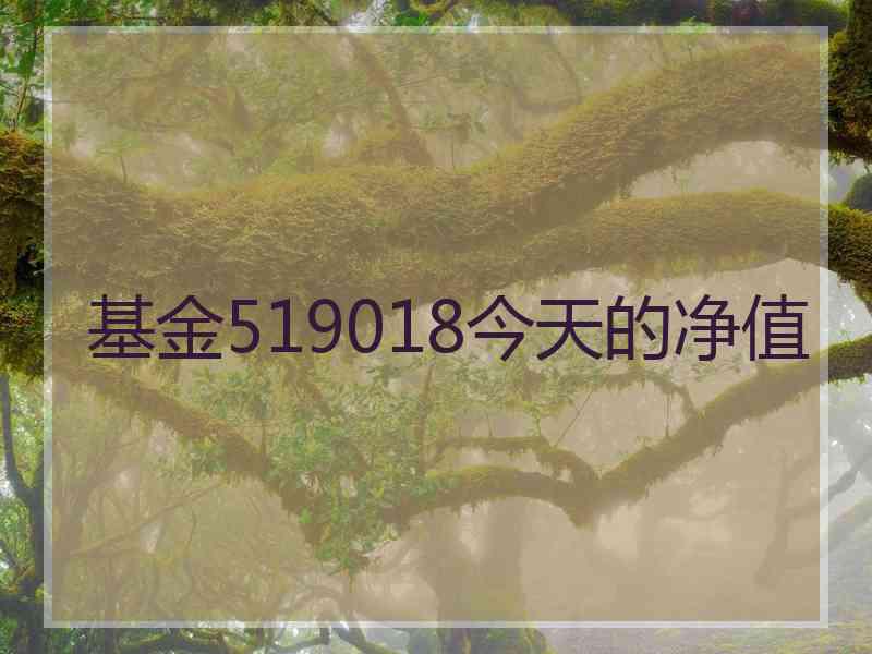 基金519018今天的净值 基金519018今天的净值