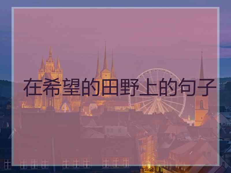 在希望的田野上的句子 在希望的田野上的句子