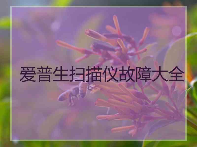 爱普生扫描仪故障大全 爱普生扫描仪故障大全