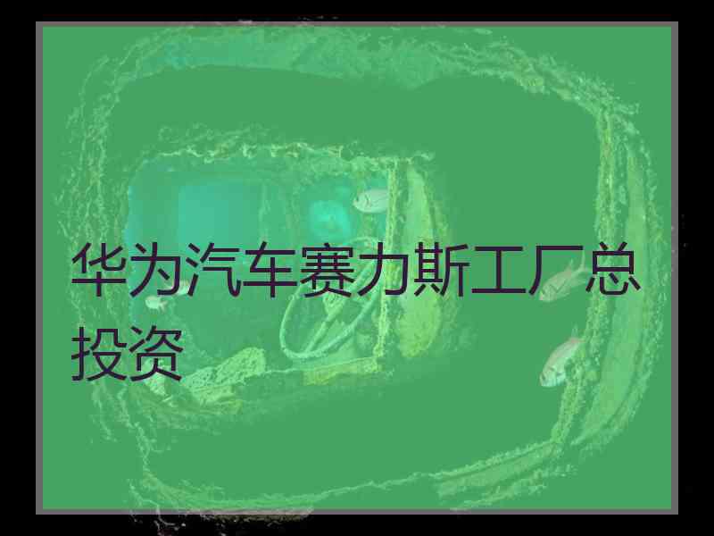 华为汽车赛力斯工厂总投资 华为汽车赛力斯工厂总投资