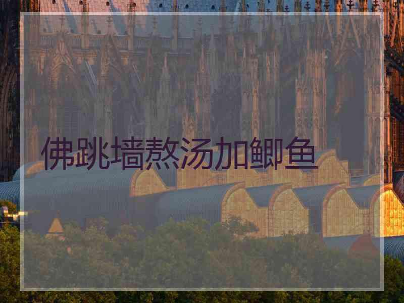 佛跳墙熬汤加鲫鱼 佛跳墙熬汤加鲫鱼