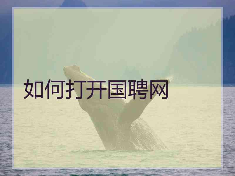 如何打开国聘网 如何打开国聘网
