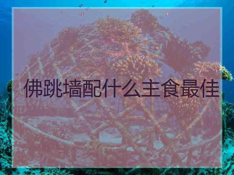 佛跳墙配什么主食最佳 佛跳墙配什么主食最佳