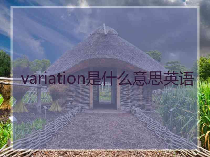 variation是什么意思英语 variation是什么意思英语