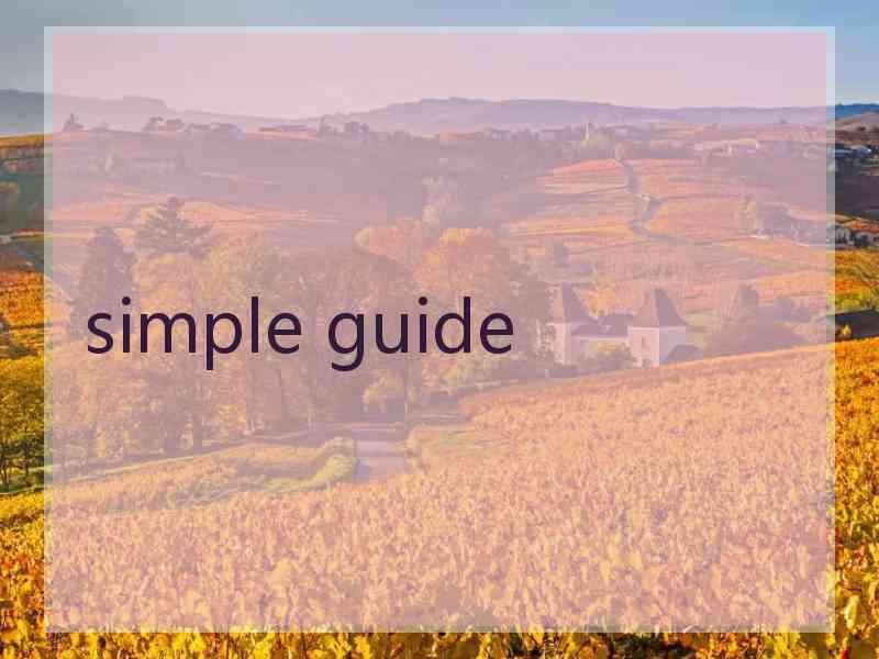 simple guide simple guide