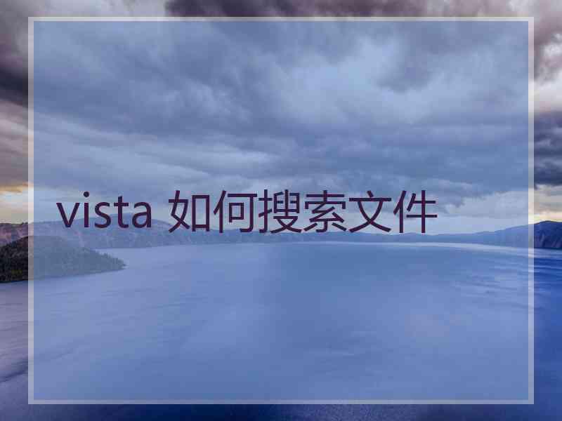 vista 如何搜索文件