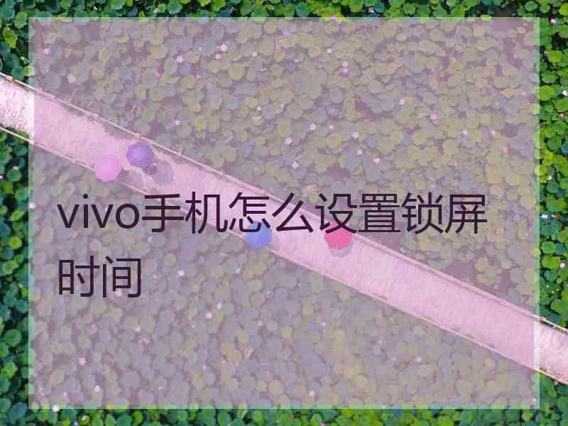 vivo手机怎么设置锁屏时间