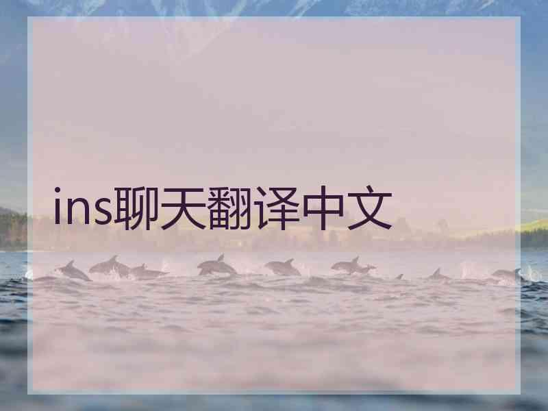 ins聊天翻译中文