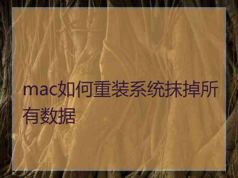 mac如何重装系统抹掉所有数据