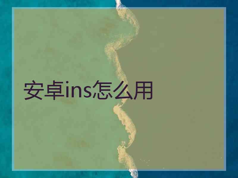 安卓ins怎么用