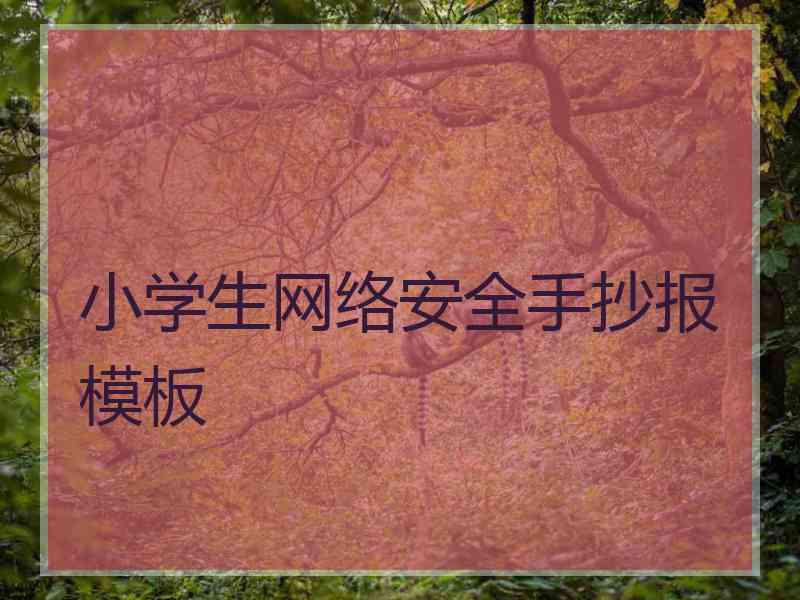 小学生网络安全手抄报模板