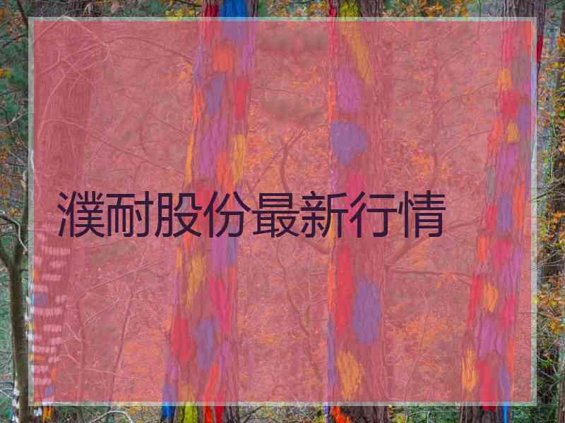 濮耐股份最新行情