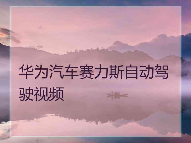 华为汽车赛力斯自动驾驶视频