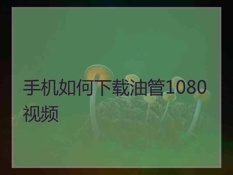 手机如何下载油管1080视频