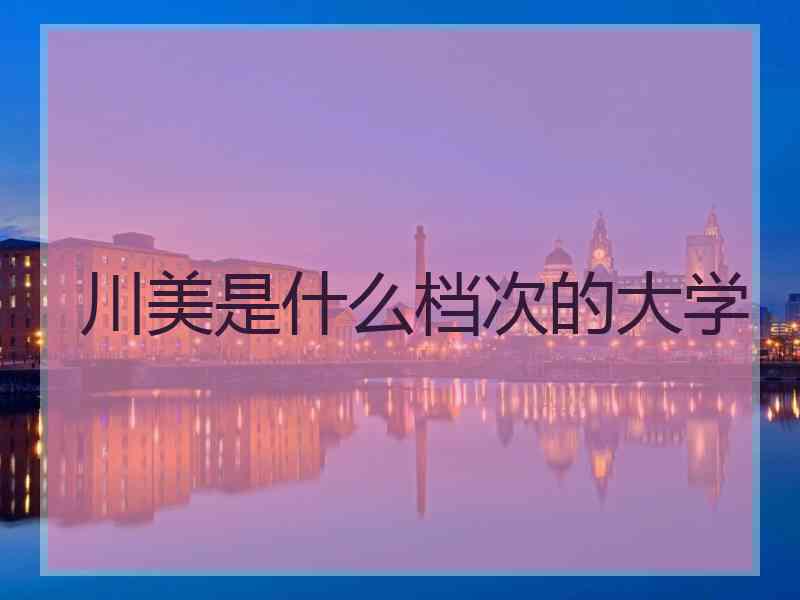 川美是什么档次的大学