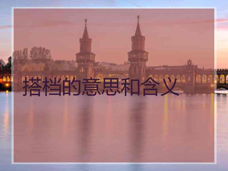 搭档的意思和含义