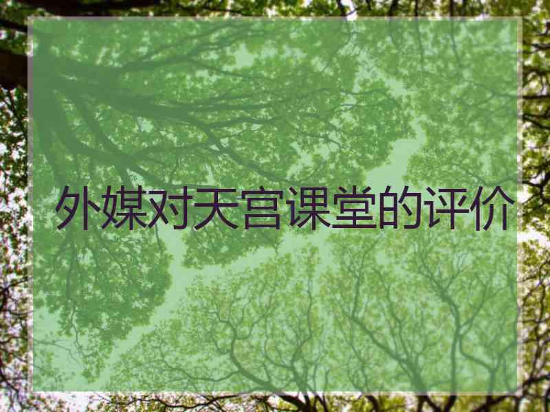 外媒对天宫课堂的评价