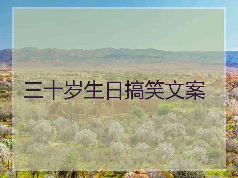 三十岁生日搞笑文案