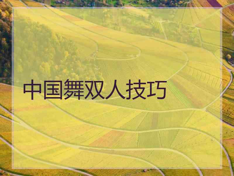 中国舞双人技巧