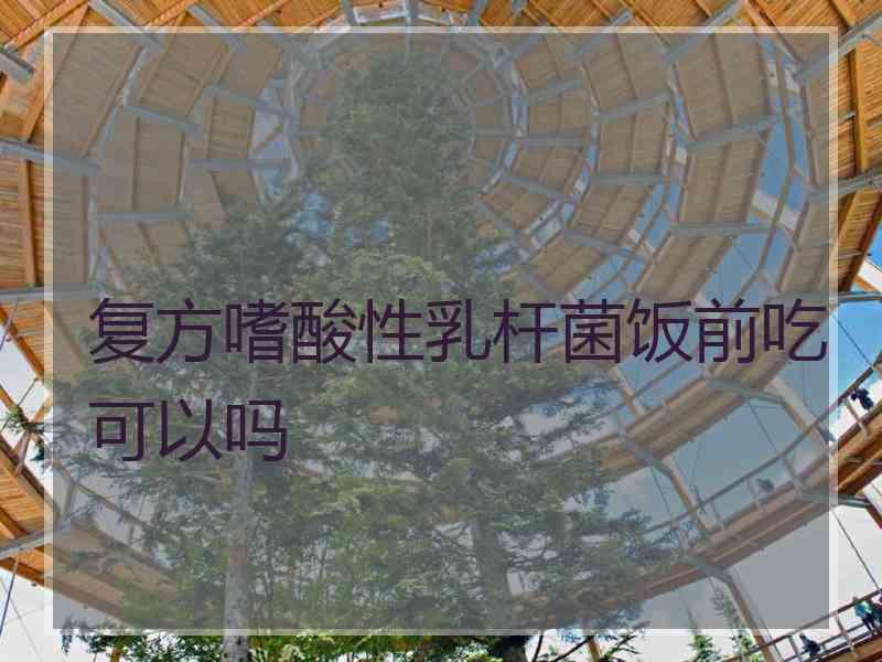 复方嗜酸性乳杆菌饭前吃可以吗