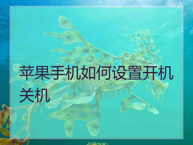 苹果手机如何设置开机关机