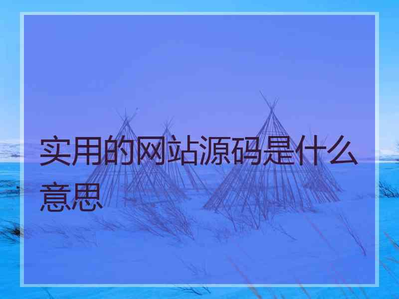 实用的网站源码是什么意思