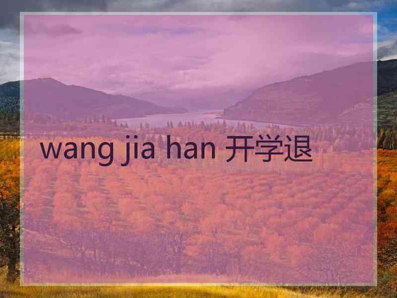 wang jia han 开学退