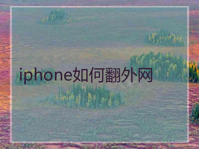 iphone如何翻外网
