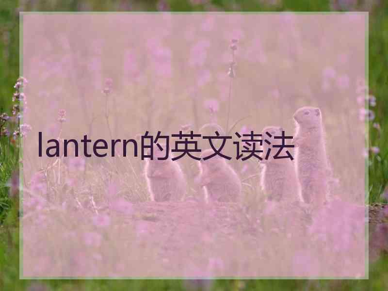 lantern的英文读法