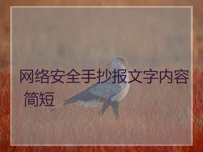 网络安全手抄报文字内容 简短
