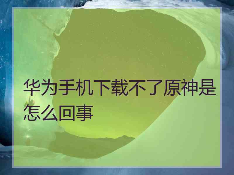 华为手机下载不了原神是怎么回事