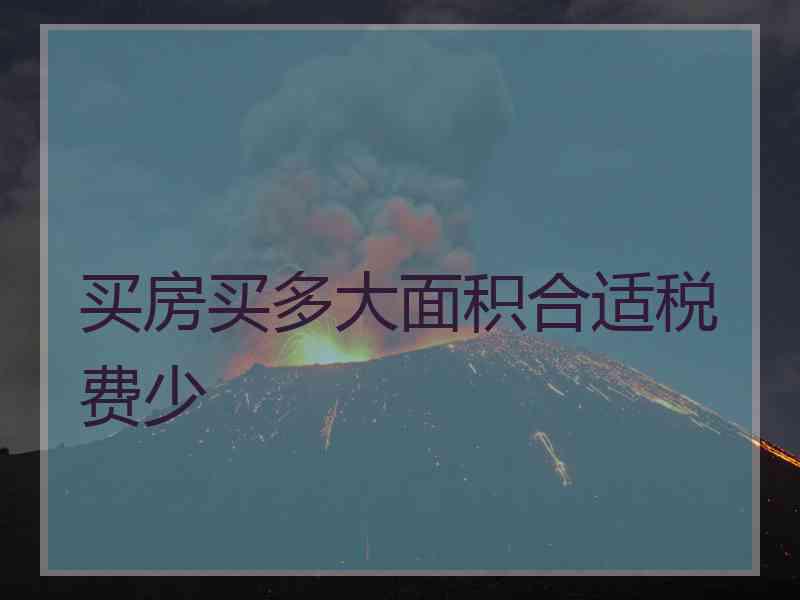 买房买多大面积合适税费少