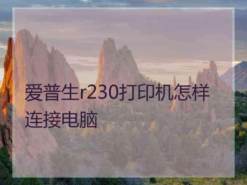 爱普生r230打印机怎样连接电脑