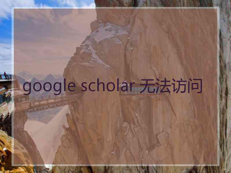 google scholar 无法访问