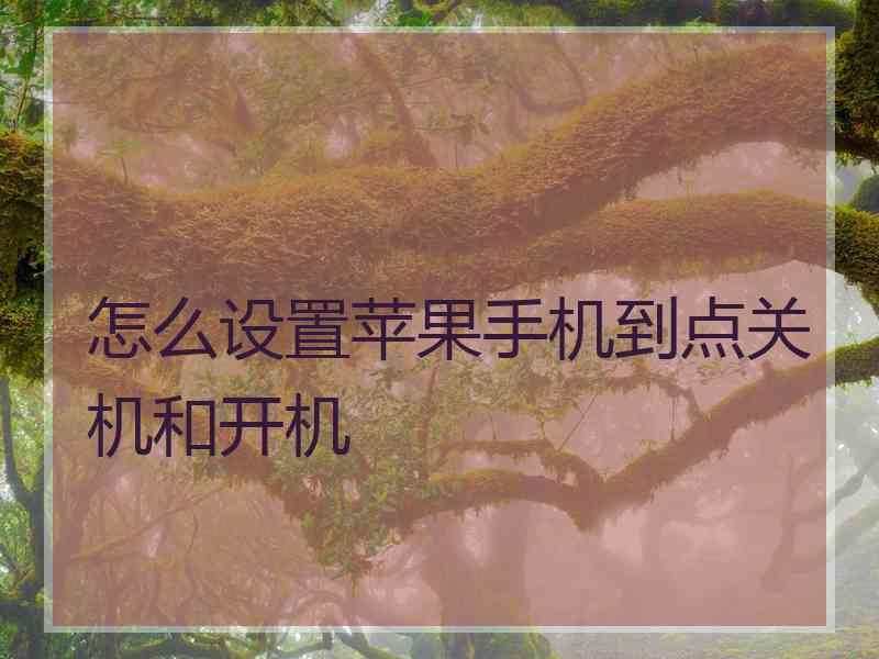 怎么设置苹果手机到点关机和开机