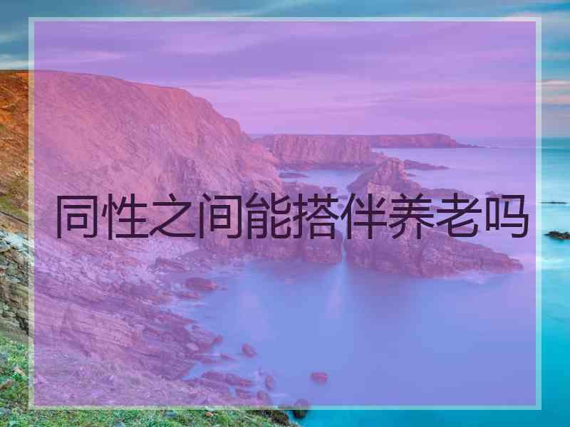 同性之间能搭伴养老吗