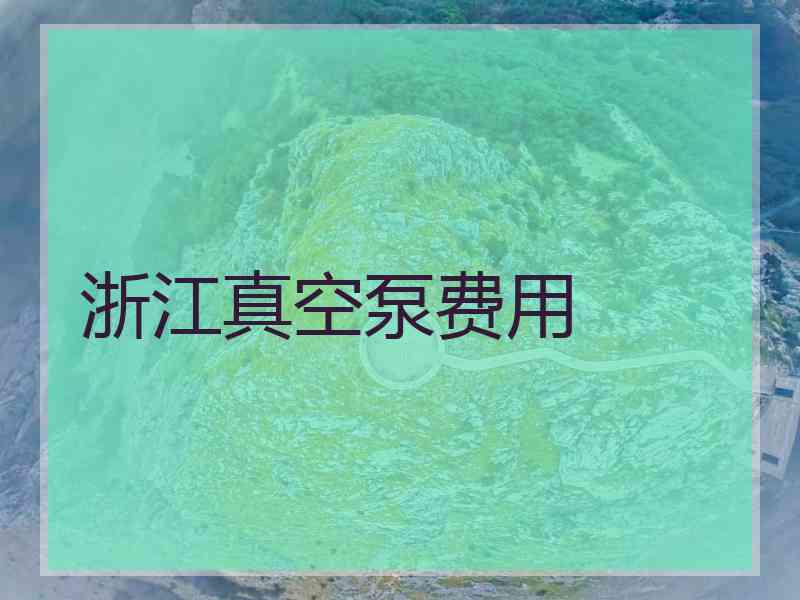 浙江真空泵费用