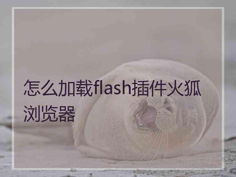 怎么加载flash插件火狐浏览器