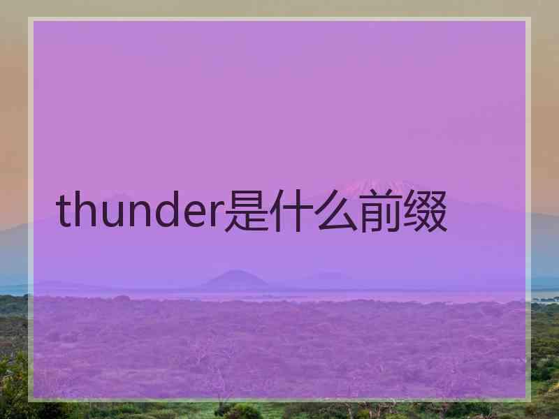 thunder是什么前缀