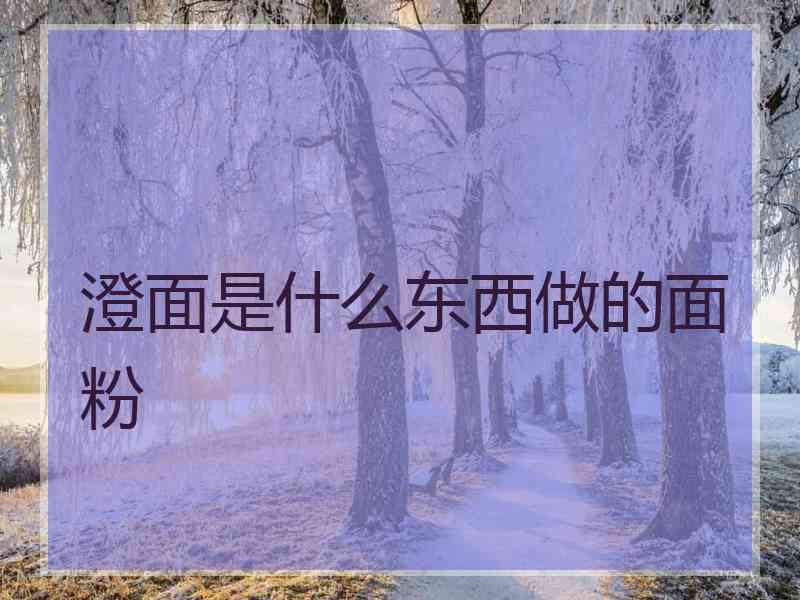 澄面是什么东西做的面粉