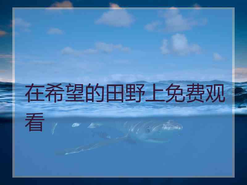 在希望的田野上免费观看